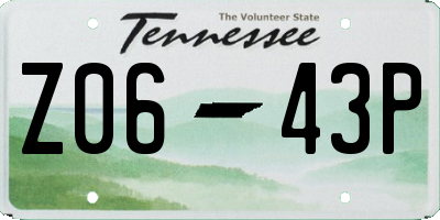 TN license plate Z0643P