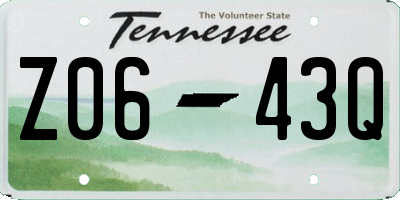 TN license plate Z0643Q