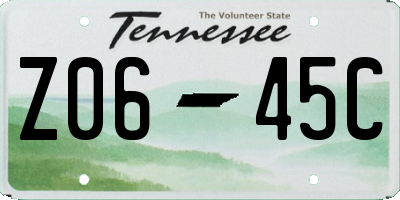 TN license plate Z0645C