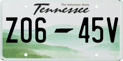 TN license plate Z0645V