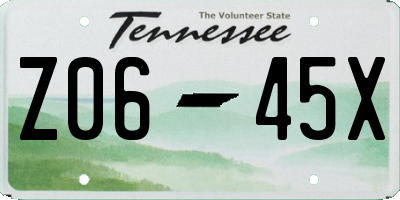 TN license plate Z0645X