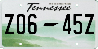 TN license plate Z0645Z