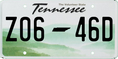 TN license plate Z0646D