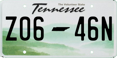 TN license plate Z0646N
