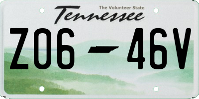 TN license plate Z0646V