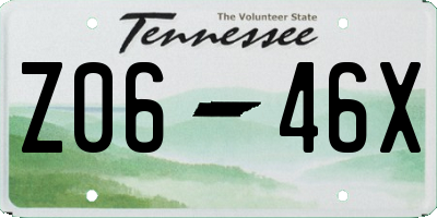 TN license plate Z0646X