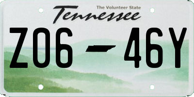 TN license plate Z0646Y