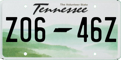 TN license plate Z0646Z
