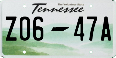 TN license plate Z0647A