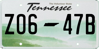 TN license plate Z0647B