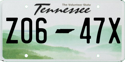 TN license plate Z0647X