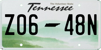 TN license plate Z0648N