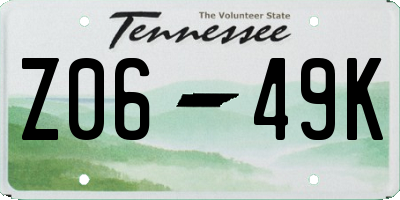 TN license plate Z0649K