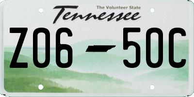 TN license plate Z0650C