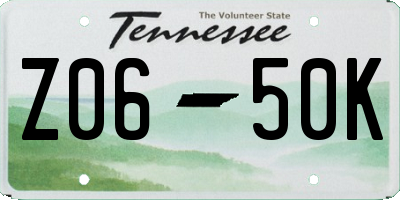 TN license plate Z0650K