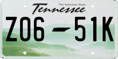 TN license plate Z0651K