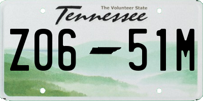 TN license plate Z0651M