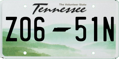 TN license plate Z0651N
