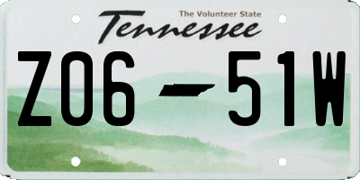 TN license plate Z0651W