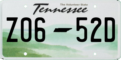 TN license plate Z0652D