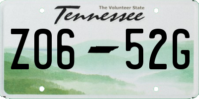 TN license plate Z0652G