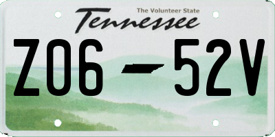 TN license plate Z0652V