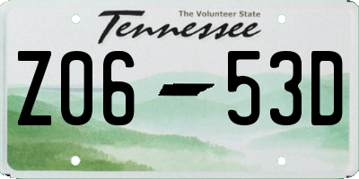 TN license plate Z0653D