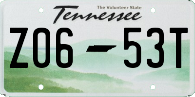 TN license plate Z0653T