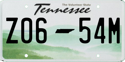 TN license plate Z0654M