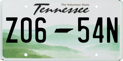 TN license plate Z0654N