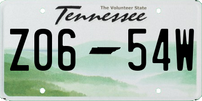 TN license plate Z0654W