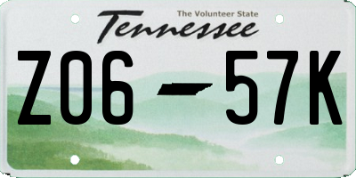 TN license plate Z0657K