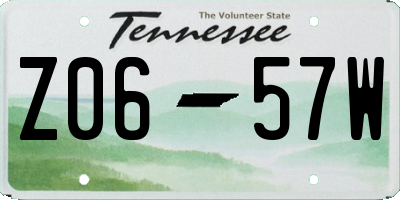 TN license plate Z0657W