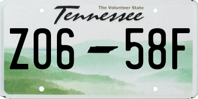 TN license plate Z0658F