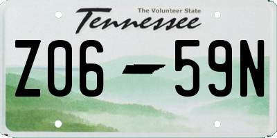 TN license plate Z0659N