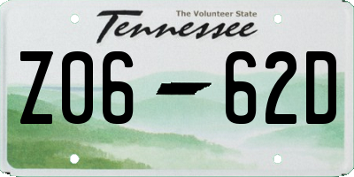 TN license plate Z0662D
