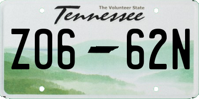 TN license plate Z0662N