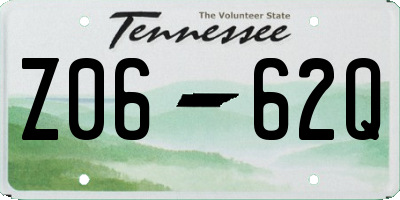 TN license plate Z0662Q