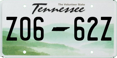 TN license plate Z0662Z