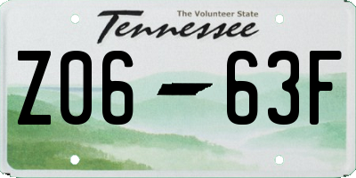 TN license plate Z0663F