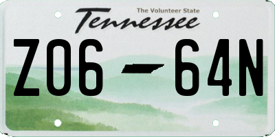 TN license plate Z0664N