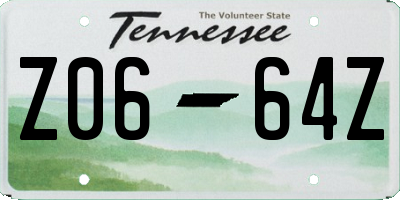 TN license plate Z0664Z