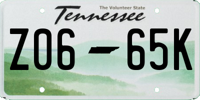TN license plate Z0665K