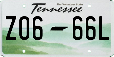 TN license plate Z0666L