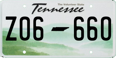 TN license plate Z0666O