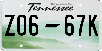 TN license plate Z0667K