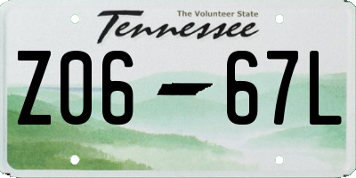 TN license plate Z0667L