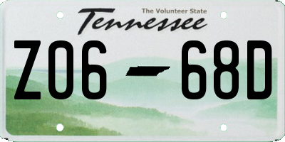 TN license plate Z0668D