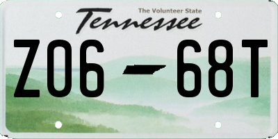 TN license plate Z0668T