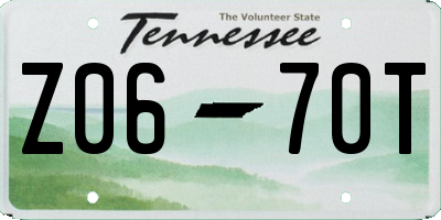 TN license plate Z0670T